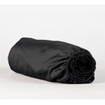 Черен чаршаф с ластик 100х200х25 см. - Сатен